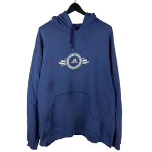 Vintage 90s Adidas True To The Sport Center Logo Pullover Hoodie Size XL